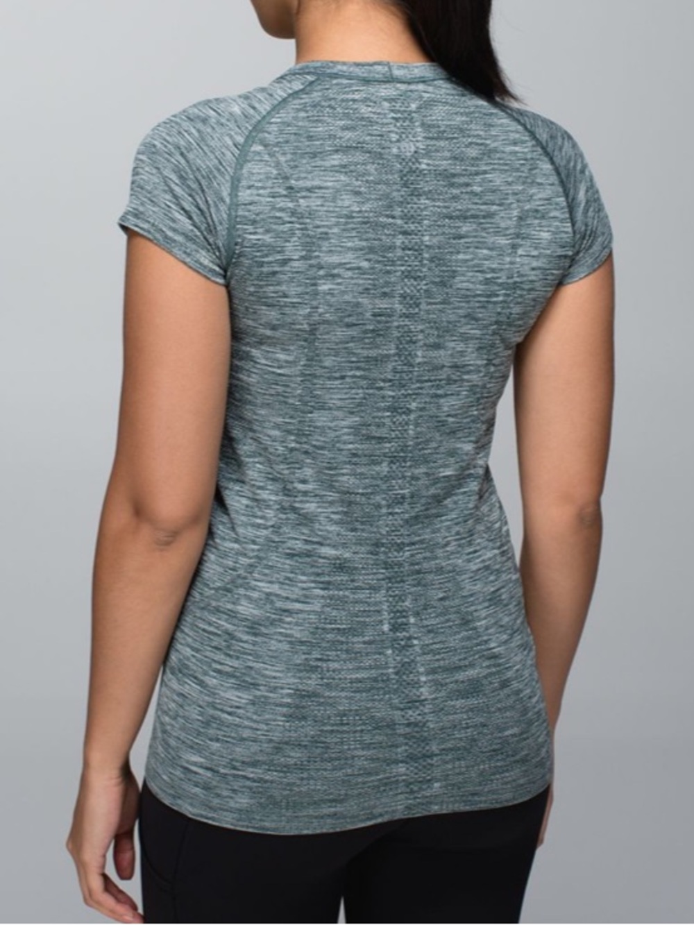lululemon Swiftly Tech Short Sleeve Crew Space Dye Fuel Green Sz 6